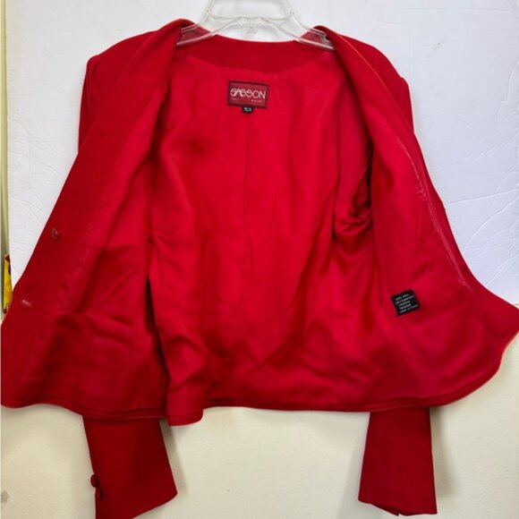 SASSON Vintage 1980 Wool Cropped Blazer Jacket Bolero Lightweight Button Satin - Picture 4 of 16